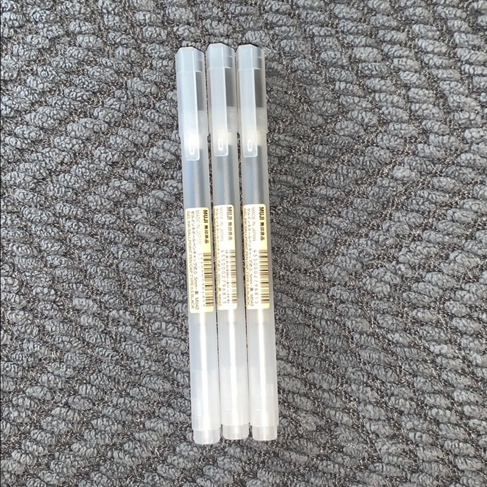 Brand new Muji 0.5 gel pens in black